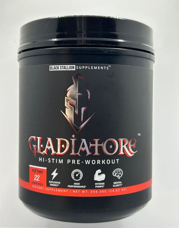 Gladiatore™ Hi-Stim Pre-Workout tub, Fruit Punch